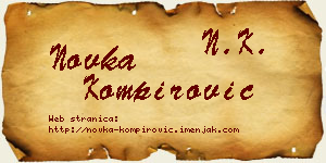 Novka Kompirović vizit kartica